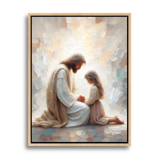 Jesús orando con niña