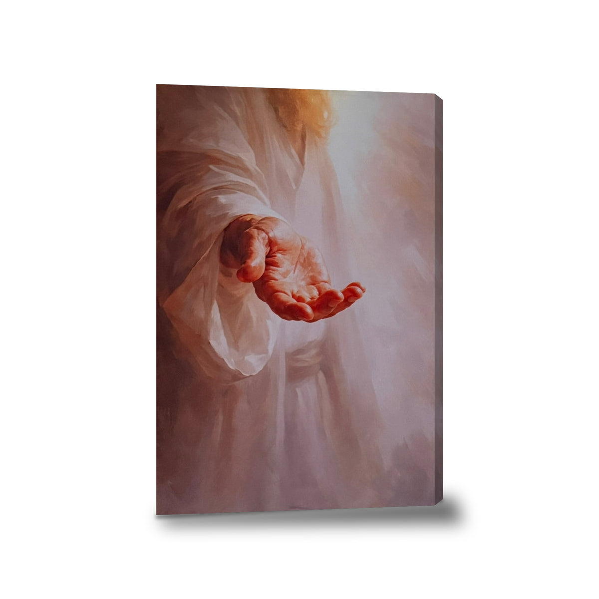 Mano de Jesús - lienzo con bastidor, sin marco, fondo blanco