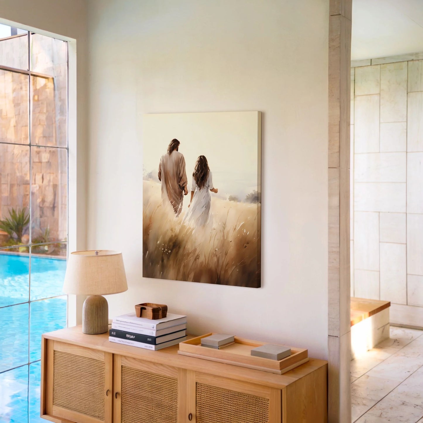 Jesus caminando con mujer - Cuadros