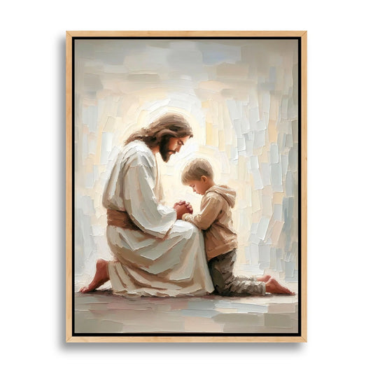 Jesús orando con niño