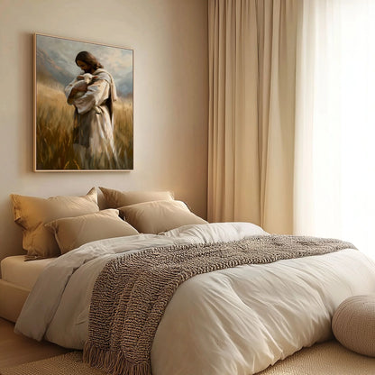 Jesús sosteniendo la oveja perdida