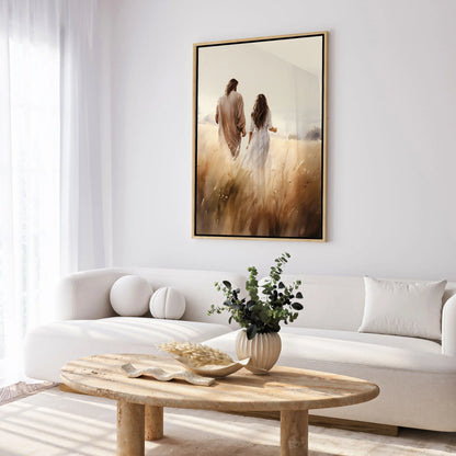 Jesus caminando con mujer - Cuadros