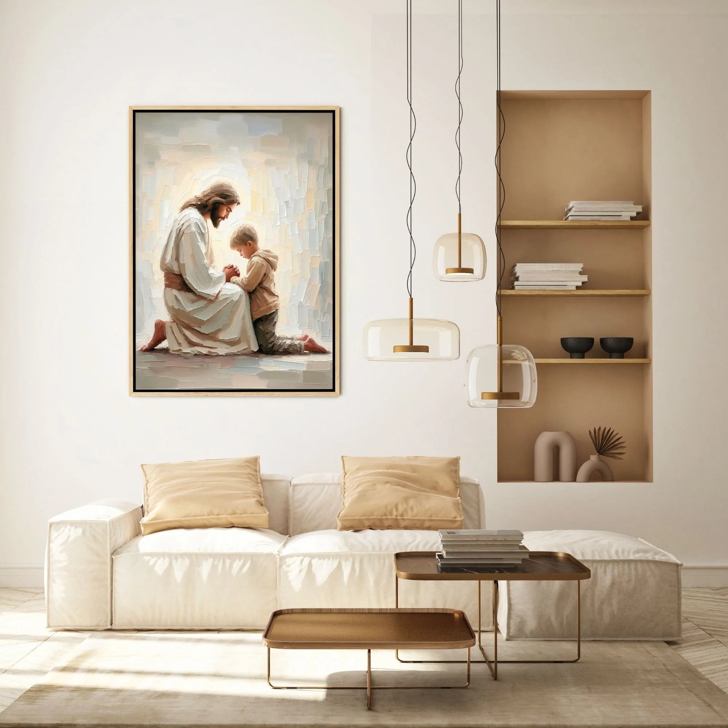 Jesús orando con niño