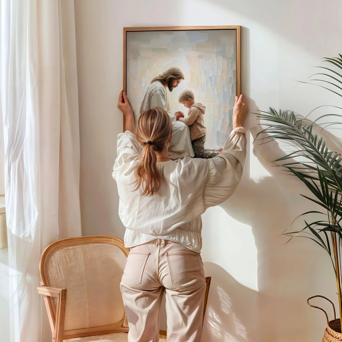 Jesús orando con niño