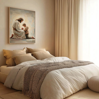 Jesús orando con niño