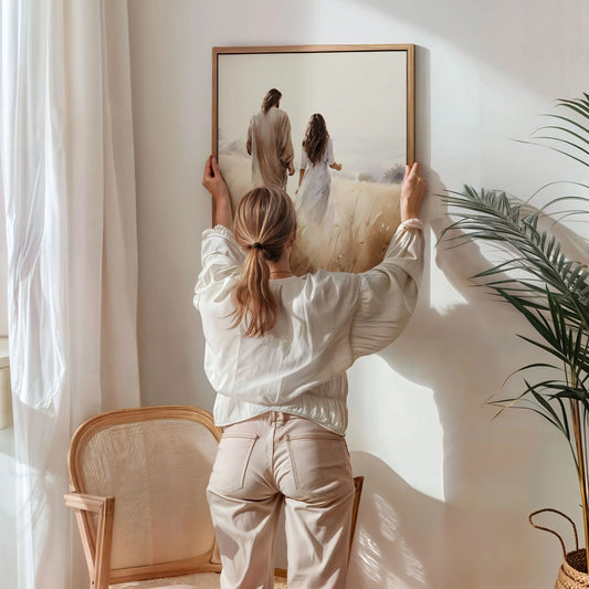 Jesus caminando con mujer - Cuadros