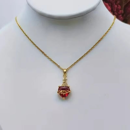 Collar Sagrado Corazón de Jesús Bañado en Oro