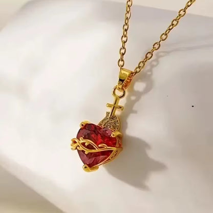 Collar Sagrado Corazón de Jesús Bañado en Oro
