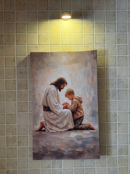 Jesús orando con niño