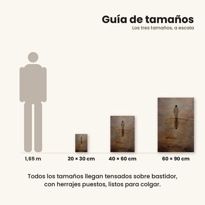 Jesús caminando sobre el agua IV - guía de tamaños 20x30, 40x60 y 60x90 cm