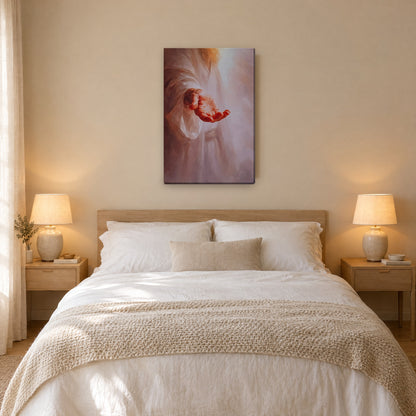 Mano de Jesús - cuadro en dormitorio