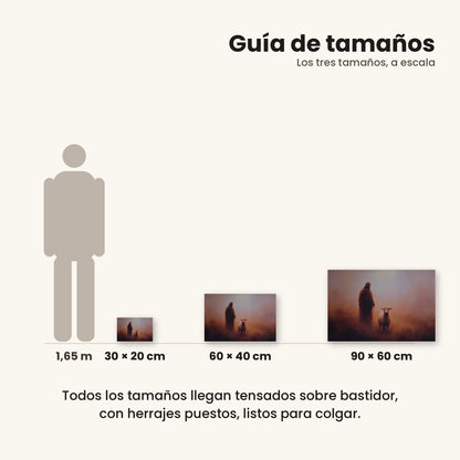 La Oveja Perdida - guía de tamaños 30x20, 60x40 y 90x60 cm