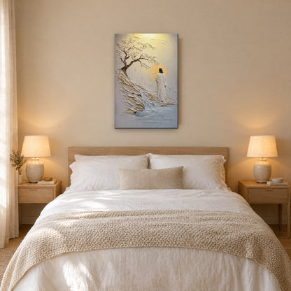 Jesús orilla del río - cuadro en dormitorio