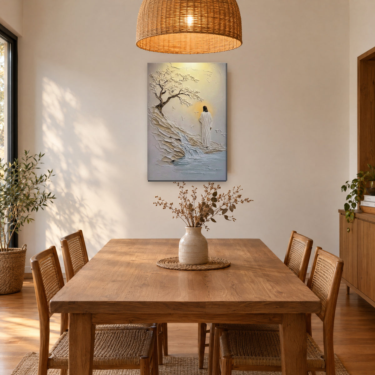 Jesús orilla del río - cuadro en comedor