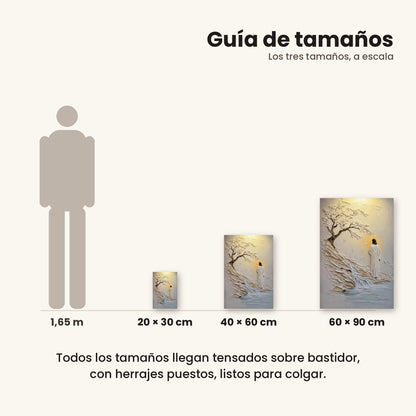 Jesús orilla del río - guía de tamaños 20x30, 40x60 y 60x90 cm