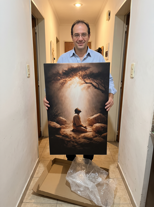 Cliente con cuadro Jesús en el huerto de Getsemaní
