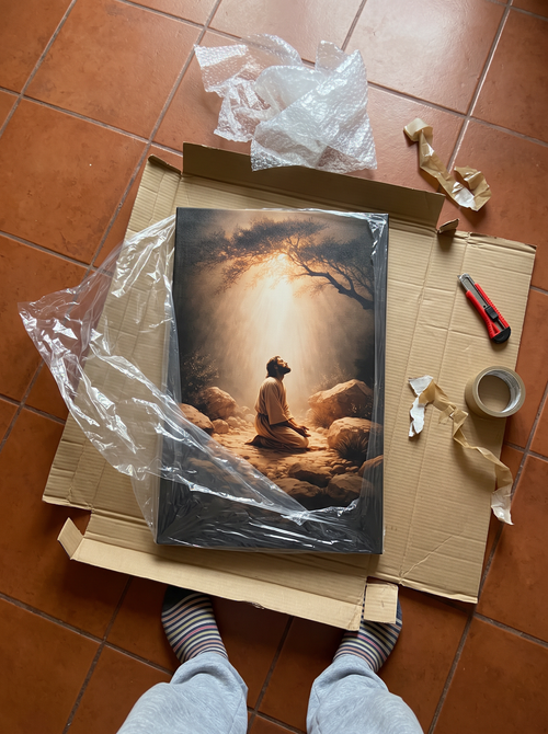Cliente con cuadro Jesús en el huerto de Getsemaní